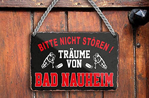 schilderkreis24 – Blechschild Lustiger Spruch “Bitte Nicht stören! Träume. Bad Nauheim“ Deko Garage Artikel Sport Verein Geschenkidee Club Weihnachten Eishockey Fan Liebhaber Begeisterte 18x12 cm