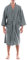 Fruit of the Loom Men's Waffle Kimono Robe Bathrobe, Grey Heather, One Size