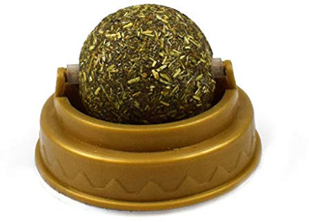 Yushu - Natural Catnip, Cat Wall Stick-on Ball Toy, Treats Healthy Natural, Removes Hair Balls, To Promote Digestion, Cat Grass Snack, Pet Supplies, Catnip Ball Toy