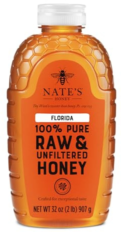 Nate's Florida Honey - 32 oz. Squeeze Bottle | 100% Pure, Raw & Unfiltered - All-Natural Sweetener