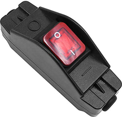 Tiardey 16A Interruptor de Cable en línea de Alta Resistencia,Interruptor basculante de Encendido/Apagado en línea de Gran Corriente con Terminal de Tornillo LED Rojo