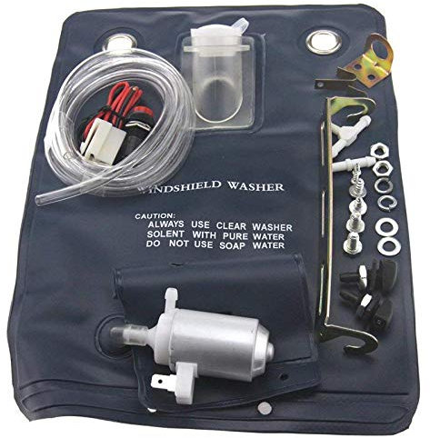 Windscreen Washer Bottle Bag Kit, TOTMOX Practical Windscreen Washer Pump for 12V Classic Cars, Easy Use and Installation Washer Bottle Bag Kit Part Number 151286776374