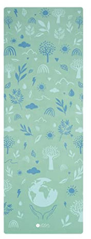Yoga Design Lab Combo Yogamatte | rutschfest, Matte/Handtuch, Guter Halt bei viel Schweiß, Naturkautschuk | mit Tragegurt (Earth Green, 3.5mm)