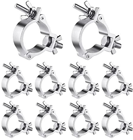 Olaalite 2 Inch Truss O Clamps, 10 Pack Aluminum Stage Light Clamps for Truss, Heavy Duty 220LB LED Par Light Moving Head Lighting clamps, Fit for 48-52mm OD Tube/Pipe