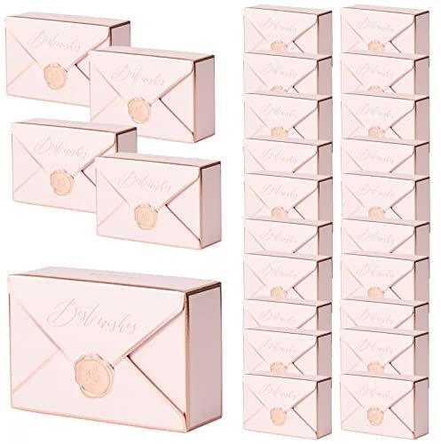 Geschenkbox, 25 Stück Schachtel Gastgeschenk Box, Pralinenschachtel, Süßigkeit Kästen für hochzeit, Party, Taufe, Geburtstag, Weihnachten Süßigkeiten (Rosa)