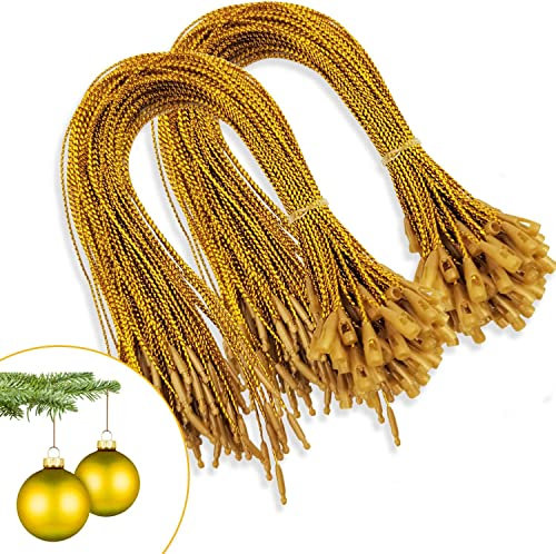 Crochet de Noel, 200 pcs Crochets d'Ornement de Noël, Crochets pour Boules Noël, Cintres pour Ornements de Noël Cordes à Verrouillage par Pression, pour la Décoration de Noël de Fêtes