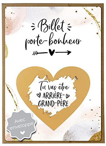 Joli Coon Carte a gratter annonce grossesse - Tu vas être arriere-grand-pere avec enveloppe - Annonce grossesse arriere-grand-pere