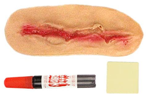 Xiaoki Halloween Fake Dress Up Wound, Face Wound Decal Makeup Prank Requisiten für Taille, Brust, Hals | Terror Wound Scary Blood Injury Aufkleber für Halloween-Partys, Horror-Partys