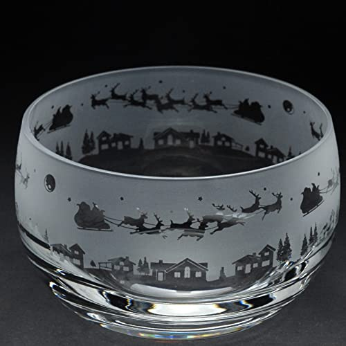 Milford Collection Animo Glass Small Crystal Bowl - Santa