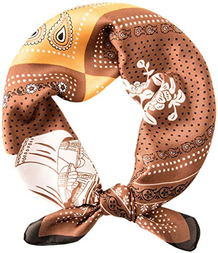 prinfantasy Schals für Damen Freundin Geschenk Seidentuch Haare Damen Seide Gefühl Schal Halstuch Schal Frauen Elegant Seidenschal Seidentuch Scarf Bandana Taschentuch Handgelenk Kopftücher M070046