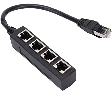 Dioche Ethernet Cable Splitter Port Rj45 4 Rj45 Splitter Adapter 1 To 4 Port Smooth Powerline Network Adapters Transmission Excellent Connection Network Cable Adapter