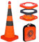 Coni stradali Traffico Pieghevole cono stradale, Blocco Stradale, stradali segnaletici, cono di sicurezza a striscia riflettente pop-up (1, 28in con base appesantita)