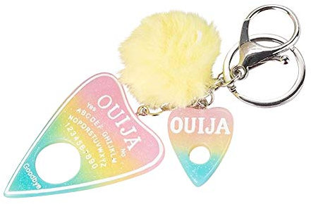 Schlüsselanhänger, Taschenschmuck, Brett und Tropfen von Ouija gelb und rosa Dominant., Rosa