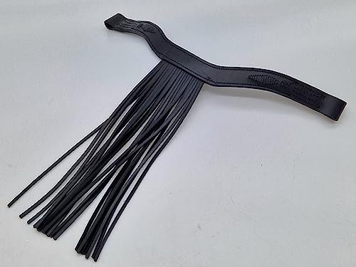 Tysons Breeches Leder Stirnband für Trense spanisch Stirnriemen Schwarz Fransen Frotalera VB WB X Full Leder (Vollblut)