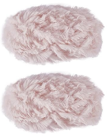 BEEFLYING 2 Bände Plüschgarn Plüsch-Häkelgarn Häkelgarn Zum Stricken von Schals, Mänteln, Handschuhen, Mützen, Kleidung, Strickprojekten (Rosa)