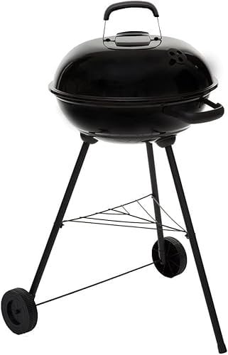 Avilia Holzkohlegrill Carmensa 43 cm – Der perfekte Holzkohlegrill für Ihre Sommertage! Schnelle Montage, Kochen Grill und Backofen, Schwarz
