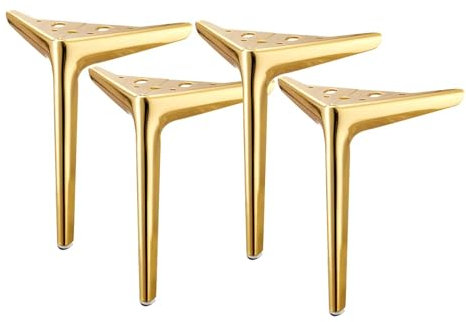 4 Pieds de Meubles Charge Jusqu'à 400 KG, Pieds de Meubles Triangulaires en Métal Moderne,pour Meuble Canapé Table Basse Meuble TV et Autres Pieds de Meubles (10cm,C)