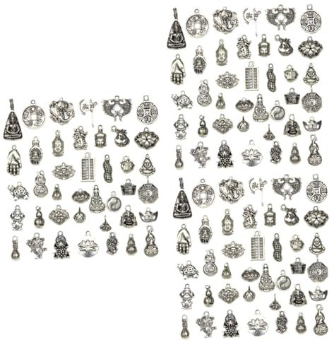 Lurrose 120 Stk scrapbooking zubehör anhänger für bettelarmband Bettelarmbänder für Ornament Handwerk anhänger für armbänder Medaillons Zubehör für Halskettenanhänger Metall