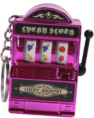 Ronyme Mini-Spielautomat, Spielzeug, Gaming-Geschenke, Geschenkfüller, Neuheit, Geburtstag, Festival, Obstautomat, Spielautomat, Anhänger, Schlüsselanhänger, violett