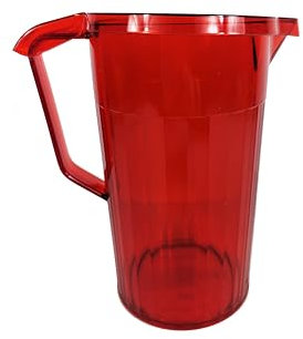 Harfield 1.1 Litre Shatterproof Copolyester Plastic Pitcher Drink Jug with Lid BPA Free (Red)