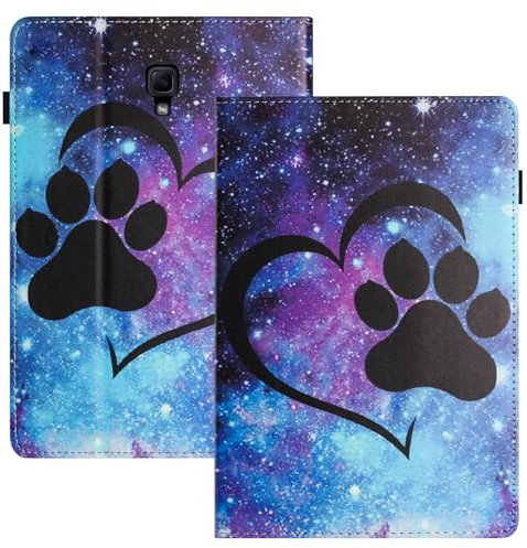 LSPCASA Protettiva Case Per Samsung Galaxy Tab A 10.5 SM-T590/T595 PU+TPU Materiale Cover Samsung Galaxy Tab A 10.5 Con Slot Per Carte Custodia Samsung Galaxy Tab A 10.5 Zampa di gatto cuore