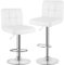 bigzzia Barhocker 2er Set, Barhocker mit Lehne, Höhenverstellbar, PU-Leder Gepolsterter Barstuhl mit Rückenlehne und Fußstütze, 360° Drehbar, für Küche, Theke, Bar (Weiß)