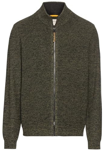 camel active Herren Strickjacke mit Reißverschluss Blattgrün, Menswear-XL