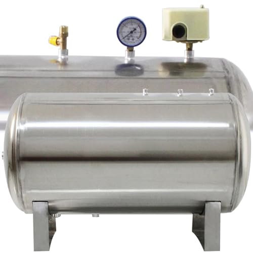 Vaso de expansión Tanque de presión de agua de pozo horizontal 100 160 200 250 300 500 L, tanque de presión grande de acero inoxidable para bomba de pozo/sistemas de agua/sistemas de rociadores (Size