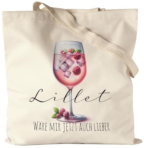 Hey!Print Lillet wäre mir jetzt auch lieber Glas Lillet Jutebeutel - Lustiges Sommergetränk