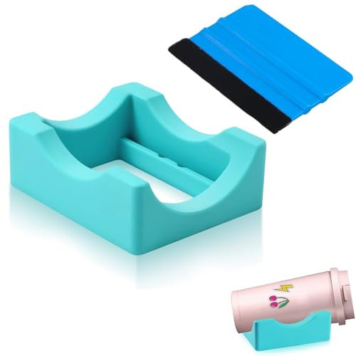 GVPOELR Cup Cradle for Crafting, klein Silikon Cup Cradle for Crafting, Tassenhalterung für Becher, Silikon Becherhalter, Mit Integriertem Schlitz und Abziehschaber, für Becher, Grün
