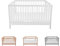 Lantigo Babybett 120x60 cm Weiß Gitterbett Buchenholz Massivholz Kinderbett mit Lattenrost höhenverstellbar 9 Stufen für Neugeborene und Kleinkinder, ohne Matratze
