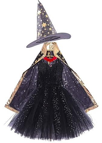 MNSWR Puff Sleeves Angels Princess Rapunzel Costume Dress for Girls Children Halloween Carnival Party Fancy Dress Wigs Crowns Scepters Chains Rings Earrings Gloves Vampir Kostüm Mädchen Halloween Kost