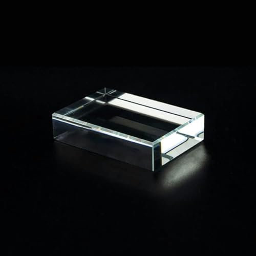 Super Clear K9 Glass Lens Cube Transparent Crystal Optical Photography Display Cuboid Prism Light Home Decor-Pad B 6x8x2cm
