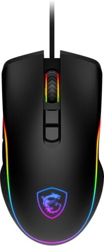 MSI Forge GM300 Lightweight Gaming USB RGB Adjustable up to 7200 DPI Desktop Laptop Gaming Mouse,Black