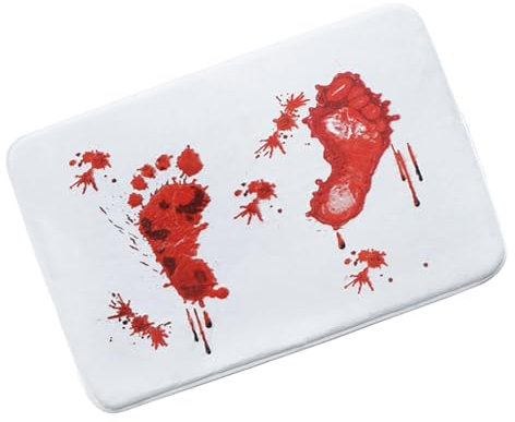 Tapis de douche de sang d'Halloween, tapis de salle de bain de sang d'Halloween,Tapis de toilette antidérapant, tapis de bain doux pour les taches d'eau et d'huile | Tapis de sol rouge sanglant, horri