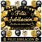 Decoracion Jubilacion, Pancarta Jubilación, Feliz Jubilación Guirnalda Banderín, Globos Jubilacion，Oro Negro Photocall Jubilación