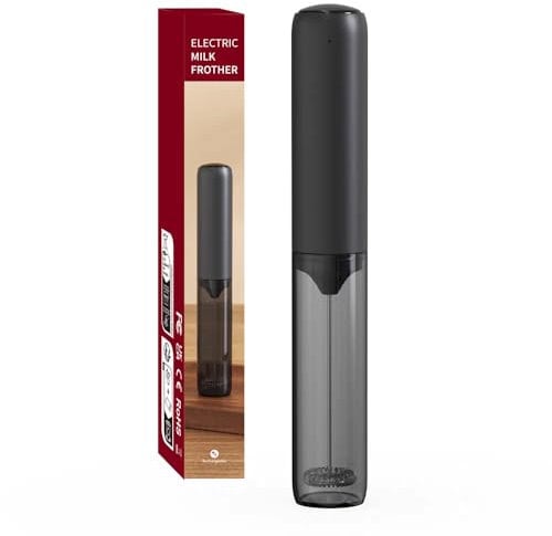 Rechargeable Milk Frother, Handheld Coffee Frother with Stainless Steel Whisk, Foam Maker for Lattes, Cappuccinos, Hot Chocolate, and Milkshakes, USB Charging, Portable Kitchen Tool