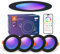 DUSKTEC LED Spots 230V RGB Dimmbar mit APP und Alexa, Einbaustrahler LED Smart Schwarz 10W, Einbauspots 4 Stück Deckenspots Flach IP44 Farbwechsel Kalt und Warmweiß, Deckenstrahler 100-110mm Loch