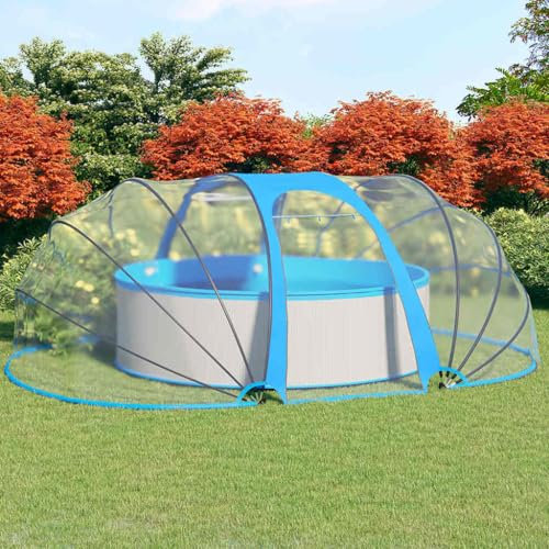 Emmtore Pooldach Pavillion Zelt Gartenpavillion Überdachung Gartendach Cabrio Dome Poolüberdachung für Aufstellpool Oval,530 x 410 x 210 cm