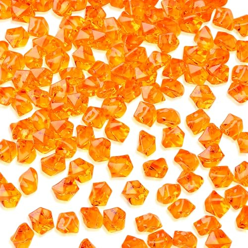 MAIBAOTA 500 PCS Autumn Orange Acrylic Crushed Ice Gems | Table Decorations Vase Fillers, Pumpkin Displays, Autumn Wedding Centrepieces, Party Decor and DIY Crafting