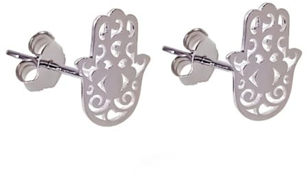 MINOPLATA Ohrringe Hand der Fatima durchbrochen aus 925er Sterlingsilber