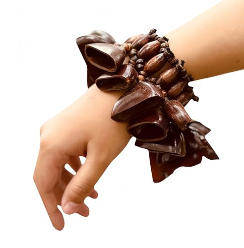 Fay Bless Seed Shell Dance Armbänder, Nut Band Handgelenk Shaker Glocken für Tanz, Yoga, Meditation, ASMR und Klangtherapie (JU)