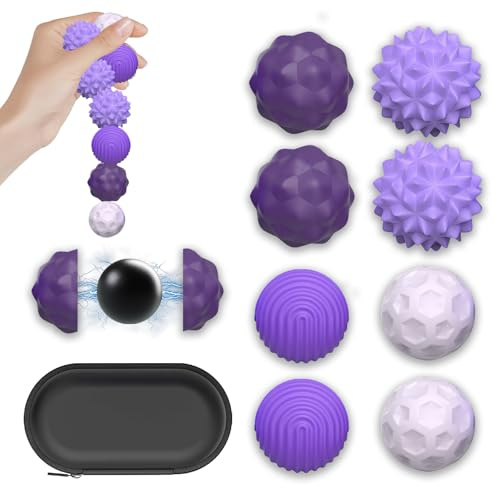 Zyluniy 8 Stück Magnetische Fidget Toy, Magnetische Sensorik Bälle als Sensory Toys, Stress Bälle Mit Silikonhülle, Perfekt gegen Stress & Unruhe (Geeignet für Erwachsene oder Personen ab 14 Jahren)