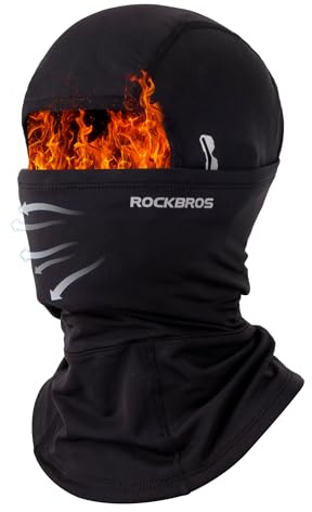 ROCKBROS Sturmhaube Winter Fleece, Skimaske Winddicht für Herren & Damen, Helmhaube, Balaclava, Wintermaske für Ski, Laufen, Radfahren & Motorrad