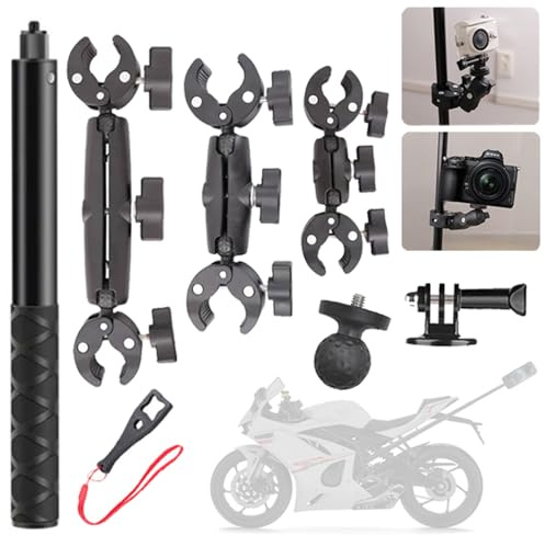 RATSTONE para Insta 360 x4 Accesorios,Soporte De Cámara,Rotación De 360 Grados,Abrazadera Doble,Aluminio,Estabilidad Doble,para Insta360 x5,x4,x3,x2,para One RS,para Ace,Ace Pro