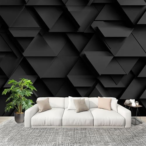 Vlies Fototapete 250x175 cm - Geometrische KöRper Fototapeten - Tapeten - für Wohnzimmer Schlafzimmer - Schwarze PräGung Vliestapete Wandtapete Tapete - Nicht Selbstklebend
