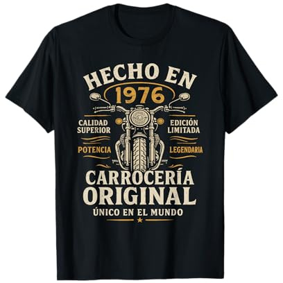 Hecho En 1976 50 Años Cumpleaños Moto Biker Hombre Motero Camiseta