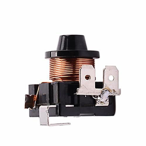 Compressore per frigorifero per relè, 3/8 cv 275 W - Relè di corrente a 3 poli - Dispositivo di avviamento di ricambio per frigorifero e congelatore - Accessorio di riparazione Nero