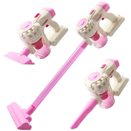 Xoeryoy Aspirateur pour Enfants, aspirateur de Jeu réaliste avec 3 Accessoires et Sons, kit de Nettoyage Jeu rôle interactif pour stimuler l'imagination des Tout-Petits, Style 2