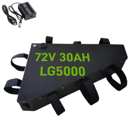 CHAOZHU 72V 30Ah Ebike Battery 2160Wh, Downtube Triangle Lithium Battery Pack with LG INR21700-50E Cells, 70A BMS, 6A Fast Charger, Waterproof XT90 Battery for 250W-3000W E-Bike, E-Scooter